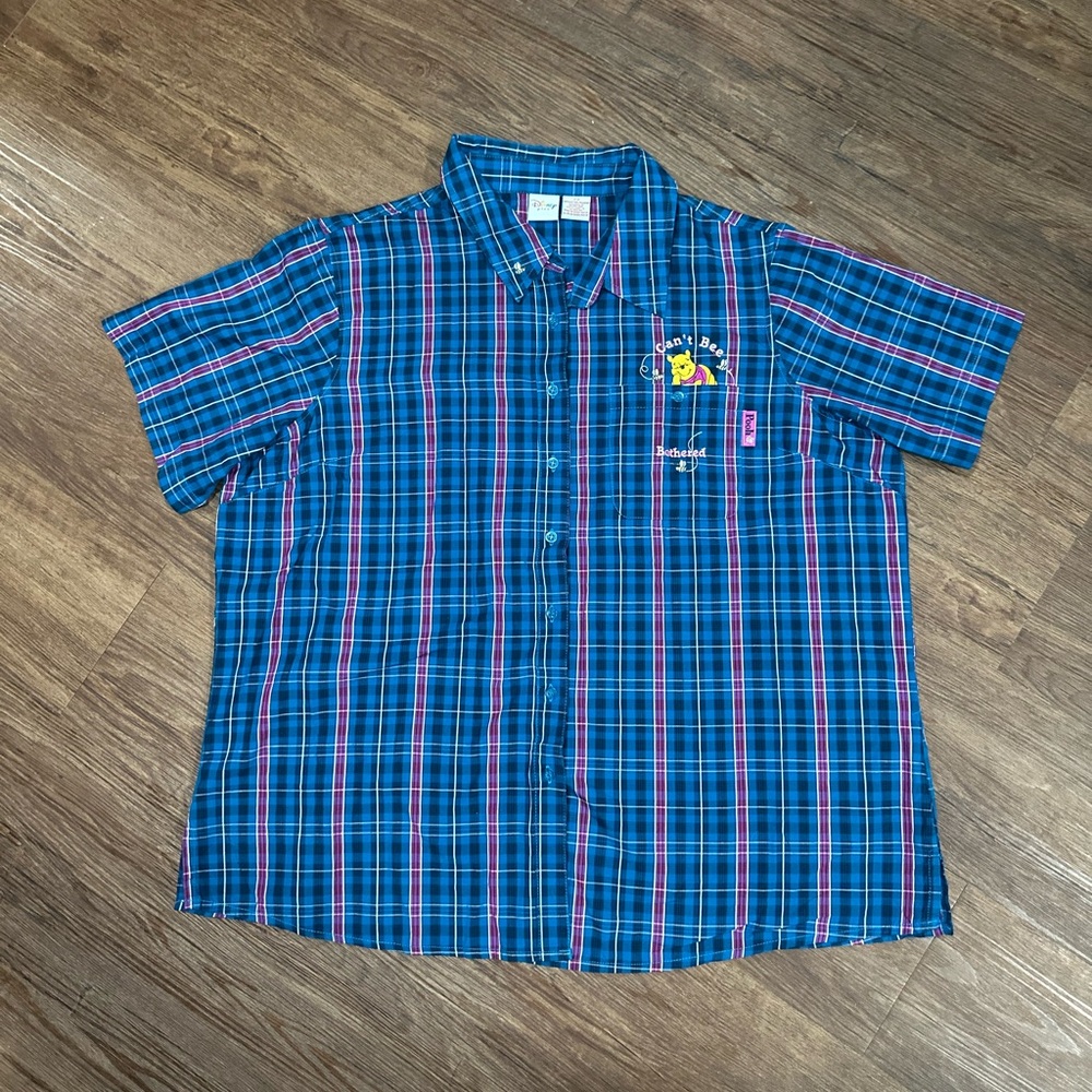 Disney Plus Women's Plus Size 2X 100% Cotton Winnie The Pooh Top Button-Up Shirt